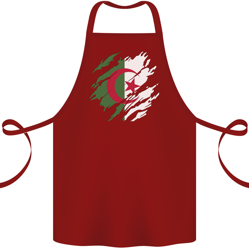 Torn Algeria Flag Algerian Day Football Cotton Apron 100% Organic Maroon