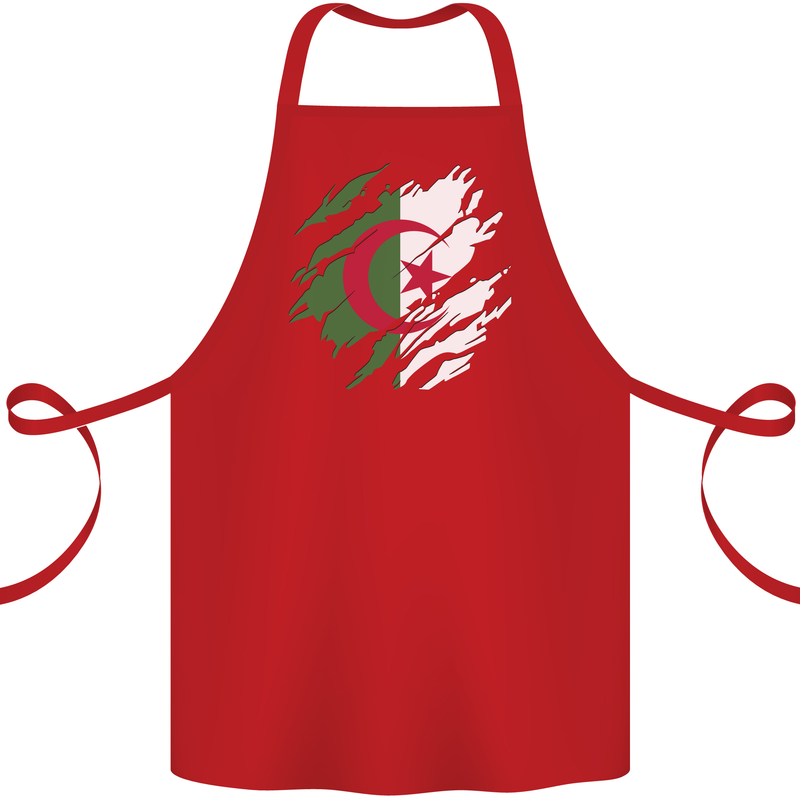 Torn Algeria Flag Algerian Day Football Cotton Apron 100% Organic Red