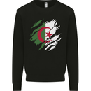 Torn Algeria Flag Algerian Day Football Kids Sweatshirt Jumper Black