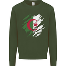 Torn Algeria Flag Algerian Day Football Kids Sweatshirt Jumper Forest Green