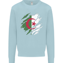 Torn Algeria Flag Algerian Day Football Kids Sweatshirt Jumper Light Blue