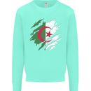 Torn Algeria Flag Algerian Day Football Kids Sweatshirt Jumper Peppermint