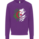 Torn Algeria Flag Algerian Day Football Kids Sweatshirt Jumper Purple