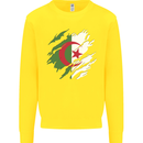 Torn Algeria Flag Algerian Day Football Kids Sweatshirt Jumper Yellow