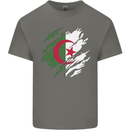 Torn Algeria Flag Algerian Day Football Kids T-Shirt Childrens Charcoal
