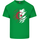 Torn Algeria Flag Algerian Day Football Kids T-Shirt Childrens Irish Green