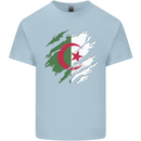 Torn Algeria Flag Algerian Day Football Kids T-Shirt Childrens Light Blue