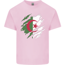 Torn Algeria Flag Algerian Day Football Kids T-Shirt Childrens Light Pink