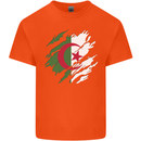 Torn Algeria Flag Algerian Day Football Kids T-Shirt Childrens Orange