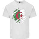Torn Algeria Flag Algerian Day Football Kids T-Shirt Childrens White