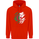 Torn Algeria Flag Algerian Day Football Mens 80% Cotton Hoodie Bright Red