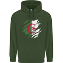 Torn Algeria Flag Algerian Day Football Mens 80% Cotton Hoodie Forest Green
