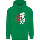 Torn Algeria Flag Algerian Day Football Mens 80% Cotton Hoodie Irish Green