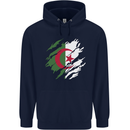 Torn Algeria Flag Algerian Day Football Mens 80% Cotton Hoodie Navy Blue