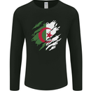 Torn Algeria Flag Algerian Day Football Mens Long Sleeve T-Shirt Black