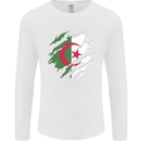 Torn Algeria Flag Algerian Day Football Mens Long Sleeve T-Shirt White