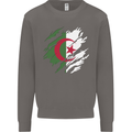 Torn Algeria Flag Algerian Day Football Mens Sweatshirt Jumper Charcoal
