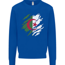 Torn Algeria Flag Algerian Day Football Mens Sweatshirt Jumper Royal Blue