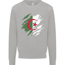 Torn Algeria Flag Algerian Day Football Mens Sweatshirt Jumper Sports Grey