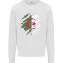 Torn Algeria Flag Algerian Day Football Mens Sweatshirt Jumper White
