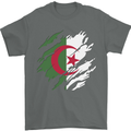 Torn Algeria Flag Algerian Day Football Mens T-Shirt 100% Cotton Charcoal