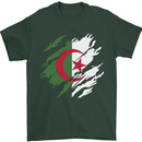 Torn Algeria Flag Algerian Day Football Mens T-Shirt 100% Cotton Forest Green