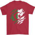 Torn Algeria Flag Algerian Day Football Mens T-Shirt 100% Cotton Red