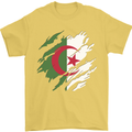 Torn Algeria Flag Algerian Day Football Mens T-Shirt 100% Cotton Yellow