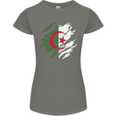 Torn Algeria Flag Algerian Day Football Womens Petite Cut T-Shirt Charcoal