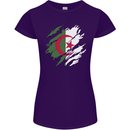 Torn Algeria Flag Algerian Day Football Womens Petite Cut T-Shirt Purple