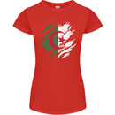 Torn Algeria Flag Algerian Day Football Womens Petite Cut T-Shirt Red