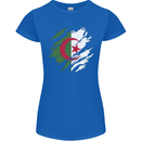 Torn Algeria Flag Algerian Day Football Womens Petite Cut T-Shirt Royal Blue