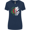 Torn Algeria Flag Algerian Day Football Womens Wider Cut T-Shirt Navy Blue