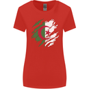 Torn Algeria Flag Algerian Day Football Womens Wider Cut T-Shirt Red