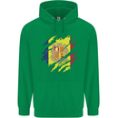 Torn Andorra Flag Andorran Day Football Childrens Kids Hoodie Irish Green