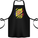 Torn Andorra Flag Andorran Day Football Cotton Apron 100% Organic Black