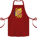 Torn Andorra Flag Andorran Day Football Cotton Apron 100% Organic Maroon