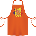 Torn Andorra Flag Andorran Day Football Cotton Apron 100% Organic Orange