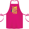 Torn Andorra Flag Andorran Day Football Cotton Apron 100% Organic Pink