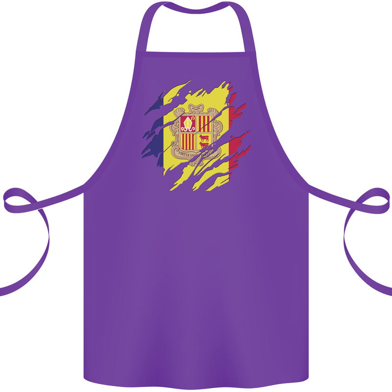 Torn Andorra Flag Andorran Day Football Cotton Apron 100% Organic Purple