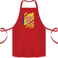 Torn Andorra Flag Andorran Day Football Cotton Apron 100% Organic Red