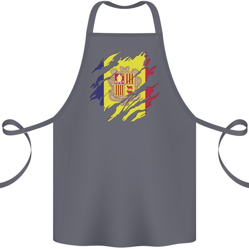 Torn Andorra Flag Andorran Day Football Cotton Apron 100% Organic Steel
