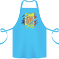 Torn Andorra Flag Andorran Day Football Cotton Apron 100% Organic Turquoise