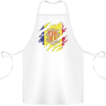 Torn Andorra Flag Andorran Day Football Cotton Apron 100% Organic White