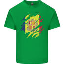 Torn Andorra Flag Andorran Day Football Mens Cotton T-Shirt Tee Top Irish Green
