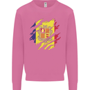 Torn Andorra Flag Andorran Day Football Mens Sweatshirt Jumper Azalea