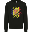 Torn Andorra Flag Andorran Day Football Mens Sweatshirt Jumper Black
