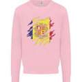 Torn Andorra Flag Andorran Day Football Mens Sweatshirt Jumper Light Pink