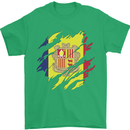 Torn Andorra Flag Andorran Day Football Mens T-Shirt 100% Cotton Irish Green