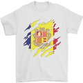 Torn Andorra Flag Andorran Day Football Mens T-Shirt 100% Cotton White